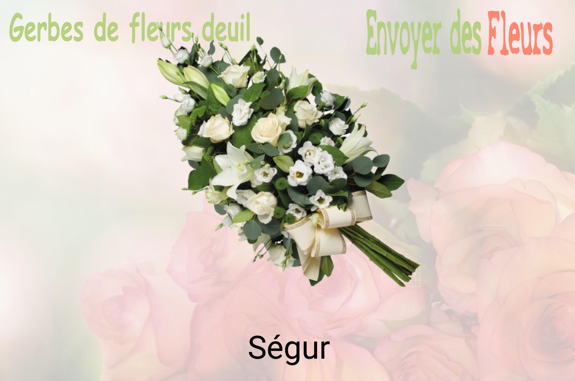 Gerbe de fleurs de deuil livrée à Ségur